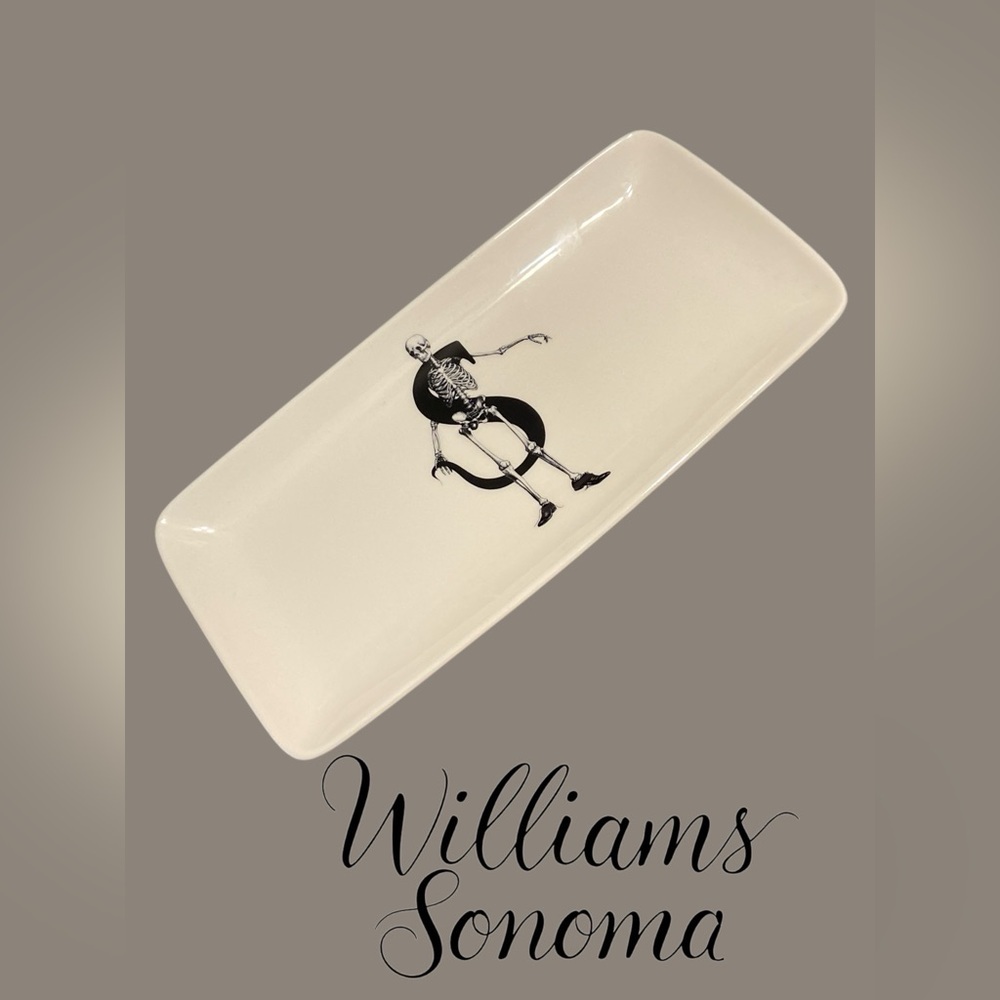 Williams Sonoma “S” skeleton serving trinket mail etc tray